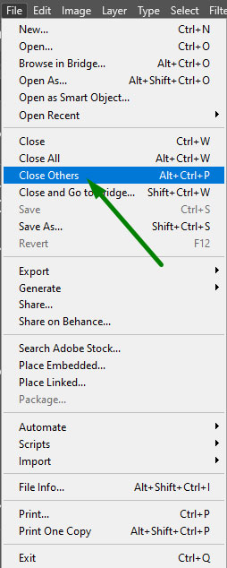close file new features in photoshop cc 2020 1