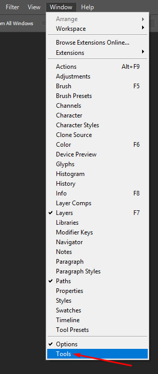how to use photoshop tools get toolbar back 1