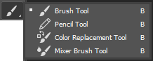 photoshop cc hidden tools under brush tool