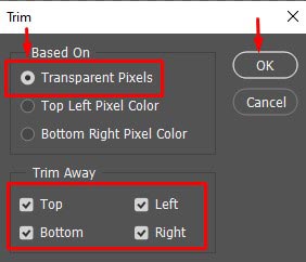 crop circle image Trim Dialog